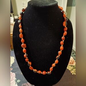 Black & orange/red necklace
